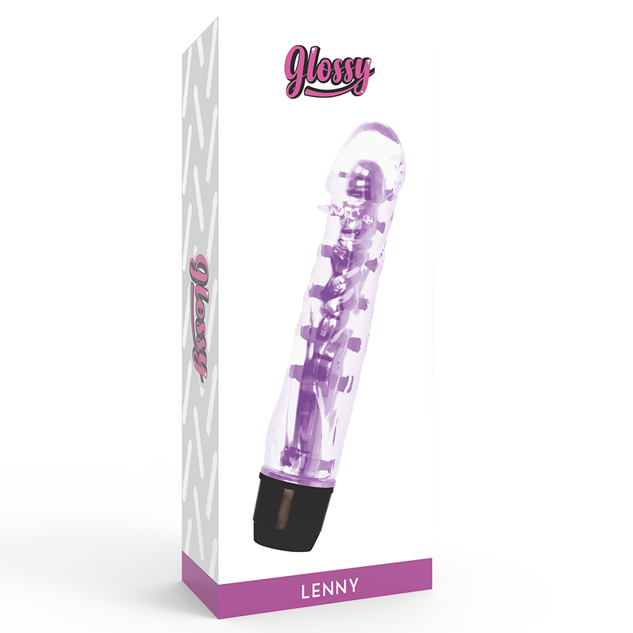Vibrator, Glossy - Lenny, Vibratii Multiviteza, 14 CM Purple